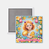 ABBEY ~Prettig Pasen ~ Gouden Ei ~ Magneet (Voorkant / Achterkant)