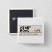 Abbey Road London England - Vierkante Button 5,1 Cm (Voorkant /achterkant)