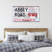 Abbey Road Sign Londen bedekt met graffiti Canvas Afdruk (Insitu (Slaapkamer))