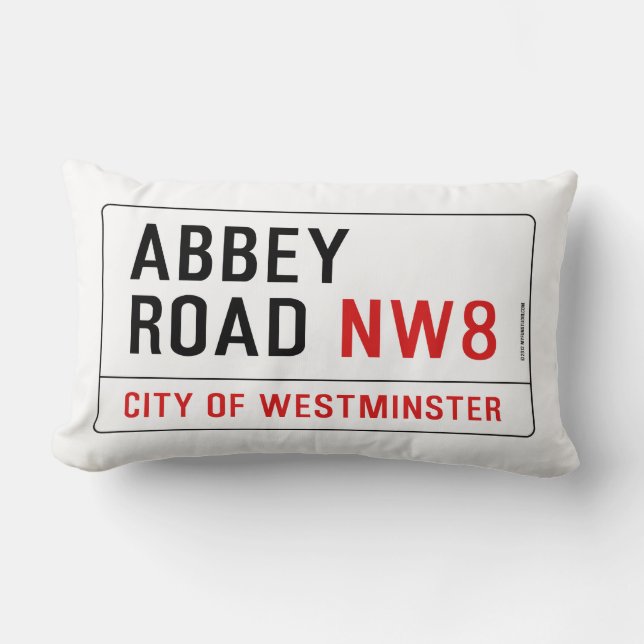 Abbey Road Street Sign Kussen (Voorkant)