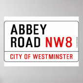 Abbey Road Street Sign Poster (Voorkant)