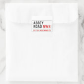 Abbey Road Street Sign Vierkante Sticker (Tas)