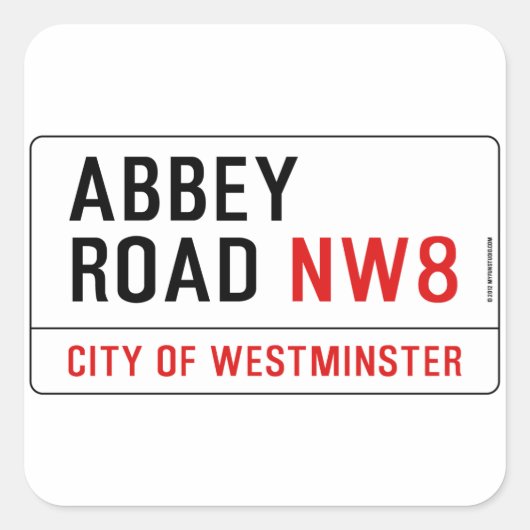 Abbey Road Street Sign Vierkante Sticker (Voorkant)
