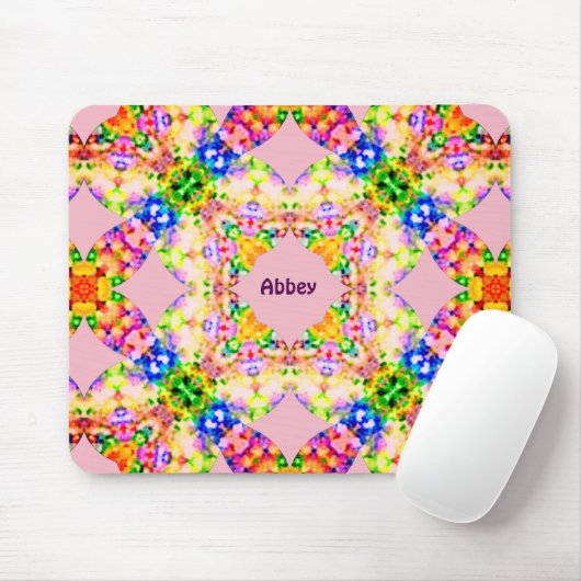 ABBEY ~ Sweet Pastel Pattern ~ Gepersonaliseerd Muismat (Met muis)