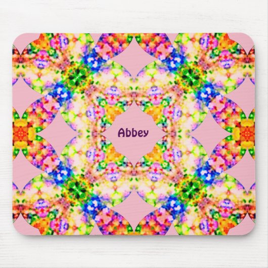 ABBEY ~ Sweet Pastel Pattern ~ Gepersonaliseerd Muismat (Voorkant)