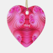 ABBEY ~VALENTIJN HEART ~ Roze fractal ~ Keramisch Ornament (Rechts)