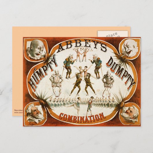 Abbey's pompoencombinatie Circus Poster Briefkaart (Voorkant / Achterkant)