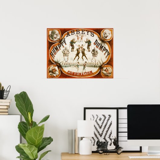 Abbey's pompstofcombinatie Circus Poster (Thuiskantoor)