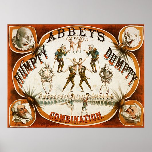 Abbey's pompstofcombinatie Circus Poster (Voorkant)