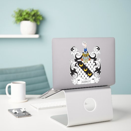 Abbot Family Crest Sticker (Laptop op bureau)