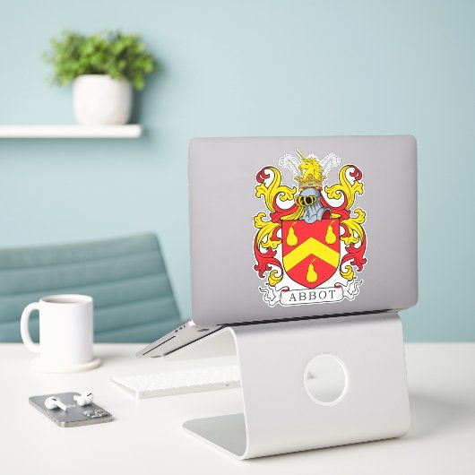 Abbot Family Crest Sticker (Laptop op bureau)