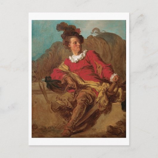 Abbot Gedprezen als Spanjaard door Fragonard Briefkaart (Voorkant)