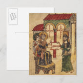 Abbot John biedt manuscript Benedict aan Briefkaart (Voorkant / Achterkant)