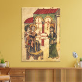 Abbot John biedt manuscript Benedict aan Canvas Afdruk (Insitu (Woonkamer))