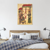 Abbot John biedt manuscript Benedict aan Canvas Afdruk (Insitu (Slaapkamer))