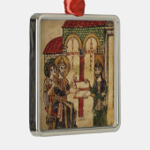 Abbot John biedt manuscript Benedict aan Metalen Ornament (Rechts)