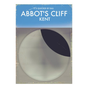 Abbot's Cliff 'Sound Mirror' Kent vintage poster. Foto Afdruk