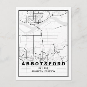 Abbotsford British Columbia Canada Travel City Map Briefkaart