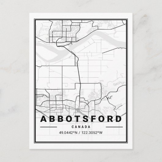 Abbotsford British Columbia Canada Travel City Map Briefkaart (Voorkant)
