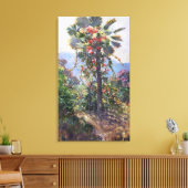 Abbott Fuller Gravebloeiende wijnstokken op palmbo Canvas Afdruk (Insitu (Woonkamer))