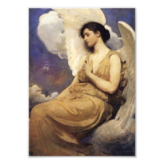 Abbott Handerson Thayer Winged Figuur Foto Afdruk (Voorkant)