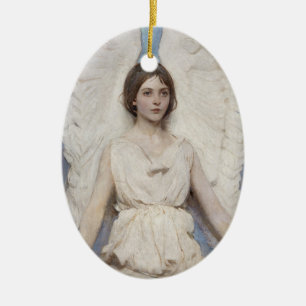 Abbott Thayer Engel Antiek Victoriaans Fijne Kunst Keramisch Ornament