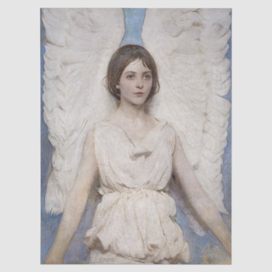 Abbott Thayer Engel Vintage Victoriaanse Kunst Tissuepapier (Voorkant)