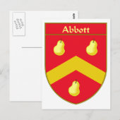 Abbott Wapenbekleding/Familiekust Briefkaart (Voorkant / Achterkant)