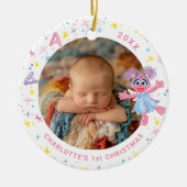 Abby Cadabby Baby's 1st Christmas Photo Ceramic Or Keramisch Ornament (Voorkant)