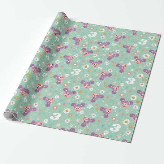 Abby Cadabby Birthday Woodland Pattern Cadeaupapier (Uitgerold)
