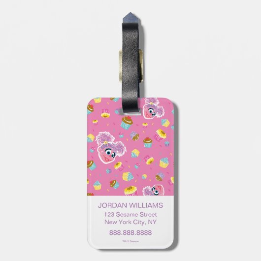 Abby Cadabby Cupcake Party Pattern Bagagelabel (Achterkant verticaal)