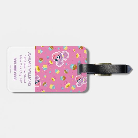 Abby Cadabby Cupcake Party Pattern Bagagelabel (Achterkant horizontaal)