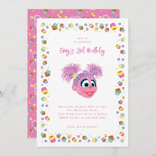 Abby Cadabby Cupcakes & Confetti Birthday  Kaart (Voorkant / Achterkant)