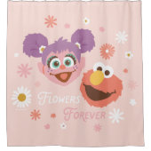 Abby Cadabby en Elmo | Flowers Forever Douchegordijn (Voorkant)