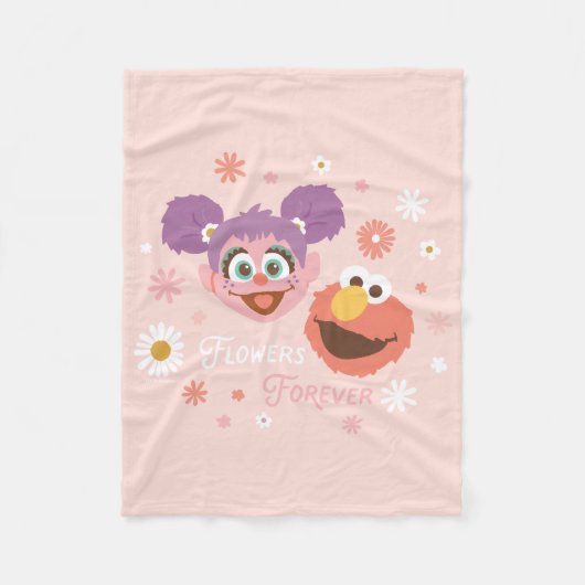 Abby Cadabby en Elmo | Flowers Forever Fleece Deken (Voorkant)