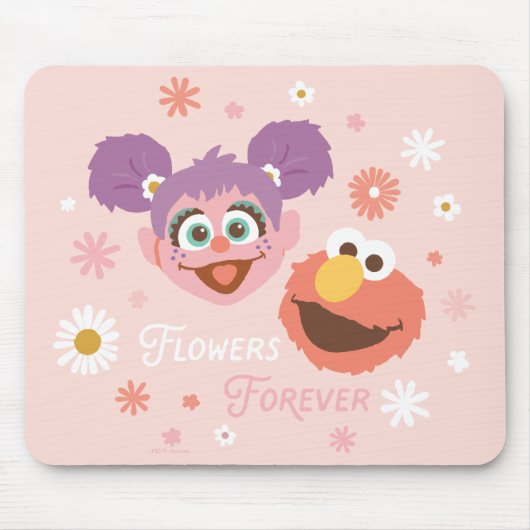 Abby Cadabby en Elmo | Flowers Forever Muismat (Voorkant)