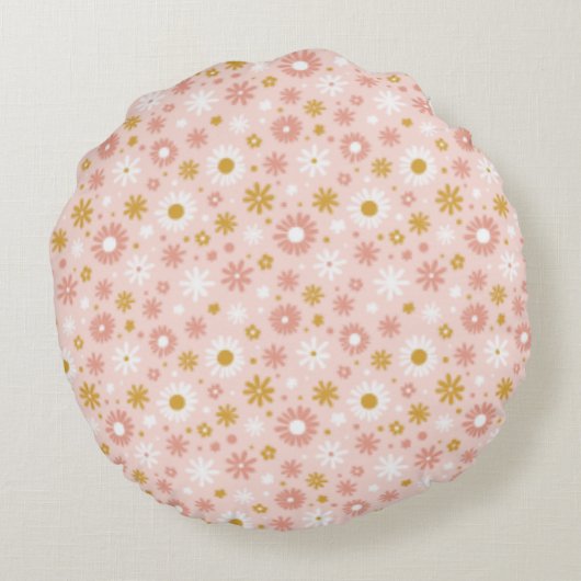 Abby Cadabby en Elmo | Flowers Forever Rond Kussen (Achterkant)