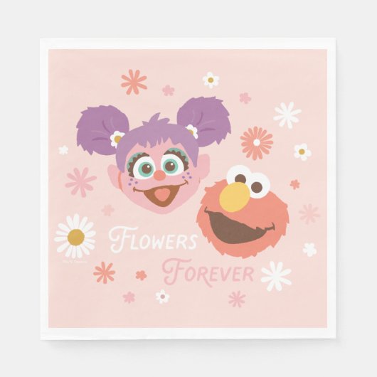 Abby Cadabby en Elmo | Flowers Forever Servet (Voorkant)
