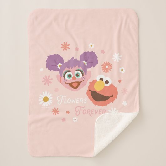 Abby Cadabby en Elmo | Flowers Forever Sherpa Deken (Voorkant)