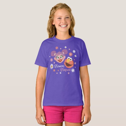 Abby Cadabby en Elmo | Flowers Forever T-shirt (Voorkant volledig)
