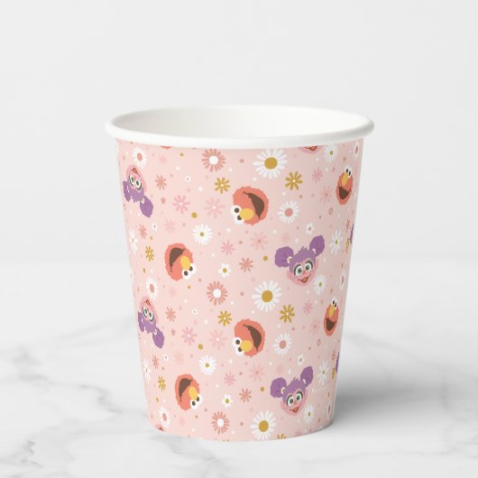 Abby Cadabby en Elmo | Woodland Pattern Papieren Bekers (Achterkant)