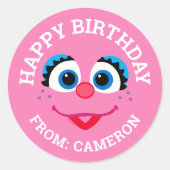 Abby Cadabby Face | Happy Birthday Gift Label (Voorkant)
