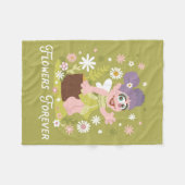 Abby Cadabby | Flowers Forever Fleece Deken (Voorkant (Horizontaal))
