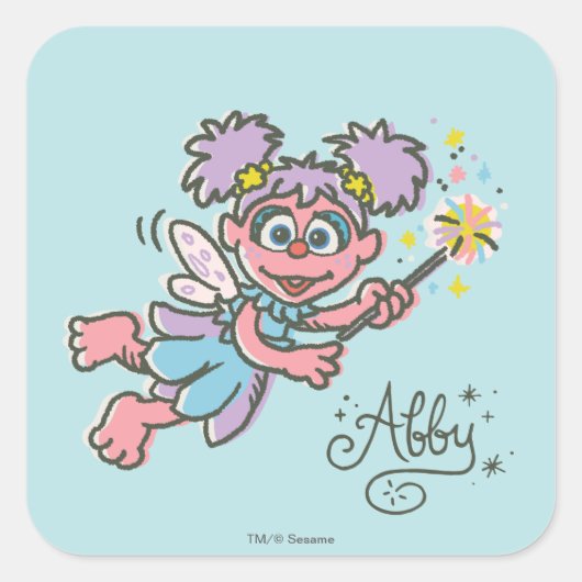 Abby Cadabby Flying Vierkante Sticker (Voorkant)