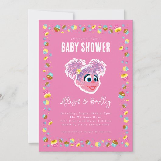 Abby Cadabby Pink Baby Shower Confetti Kaart (Voorkant)