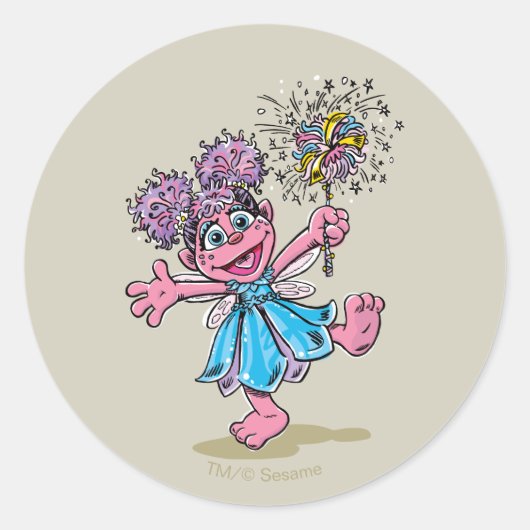 Abby Cadabby Retro Art Ronde Sticker (Voorkant)