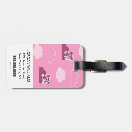 Abby Doodley Cloud Pattern Bagagelabel (Achterkant horizontaal)