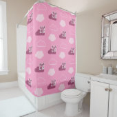 Abby Doodley Cloud Pattern Douchegordijn (In situ)