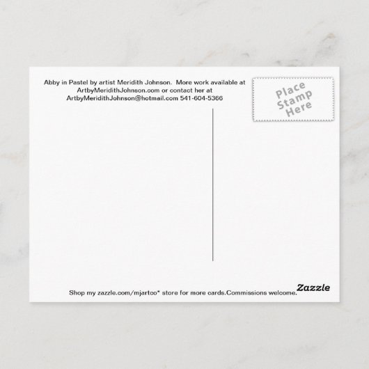 Abby, een echte vriend. briefkaart (Achterkant)