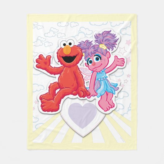 Abby & Elmo Grafisch Fleece Deken (Voorkant)